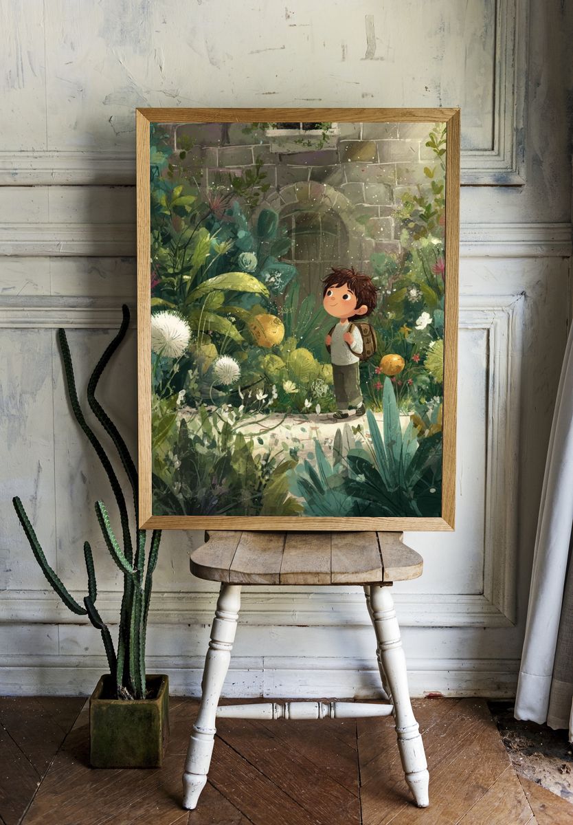 Garden Explorer Illustration Poster. — room view 1