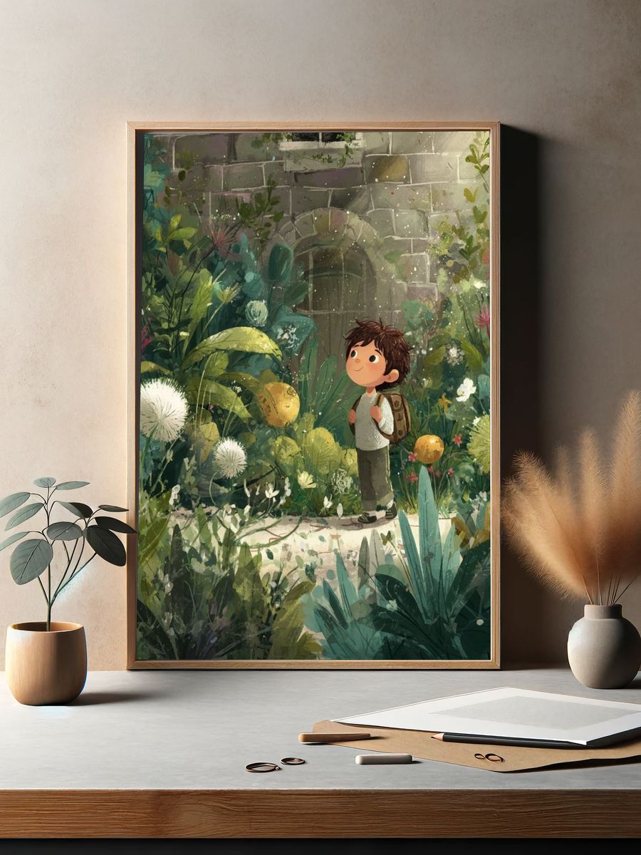 Garden Explorer Illustration Poster. — room view 2