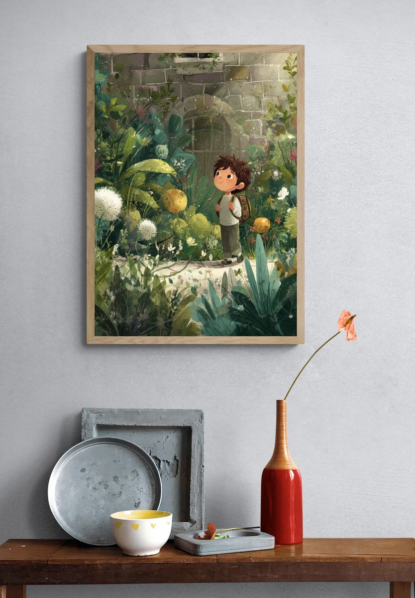 Garden Explorer Illustration Poster. — room view 3