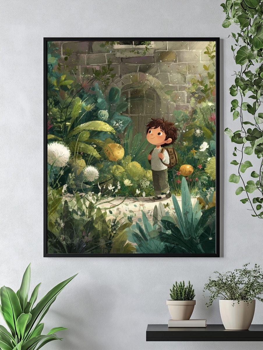 Garden Explorer Illustration Poster. — room view 4