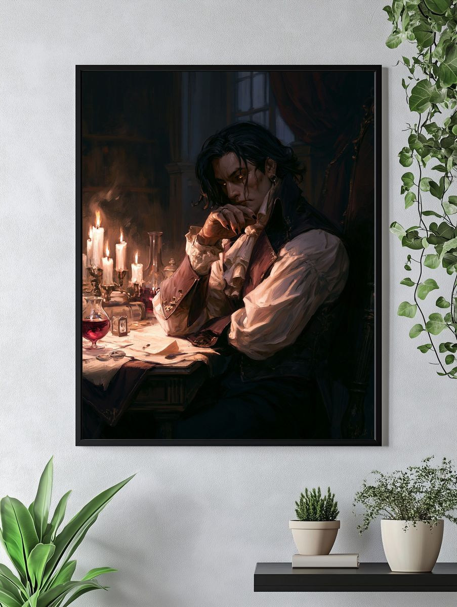Gothic Vampire Portrait Print. — room view 4