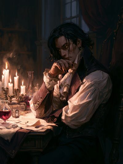Gothic Vampire Portrait Print.