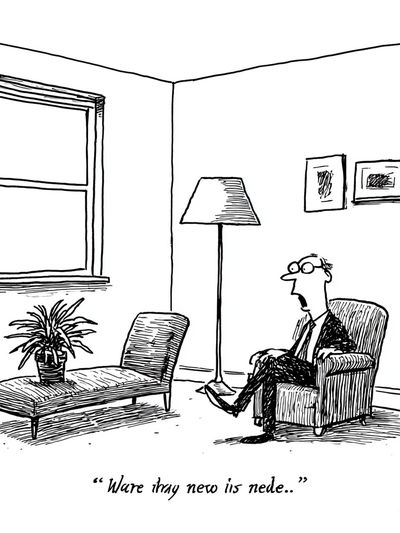 Office Waiting Room Cartoon Poster.