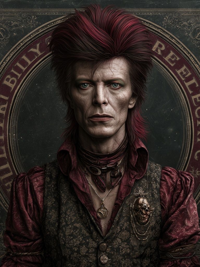 Bowie-Inspired Gothic Portrait Poster. poster detail