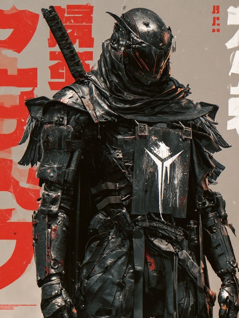 Cyber Samurai Warrior Poster. poster detail