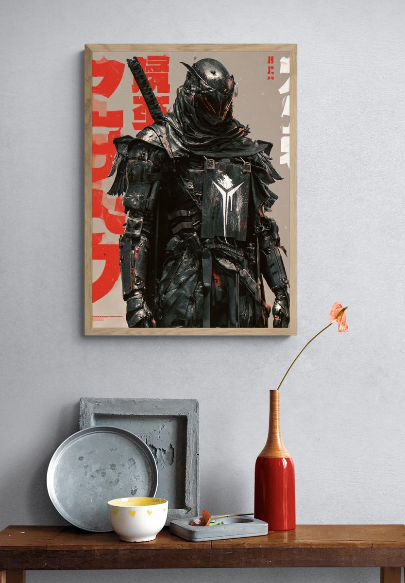 Cyber Samurai Warrior Poster. — room view 3