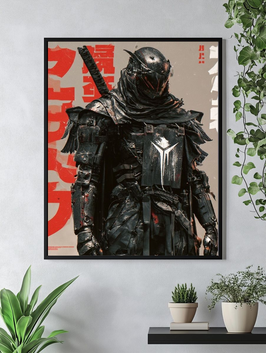 Cyber Samurai Warrior Poster. — room view 4