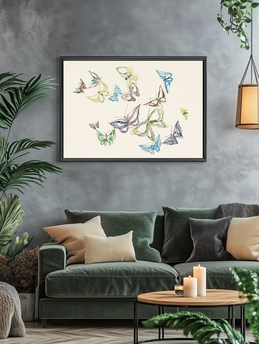 Lava Cave Silhouette Illustration Poster. — room view 4