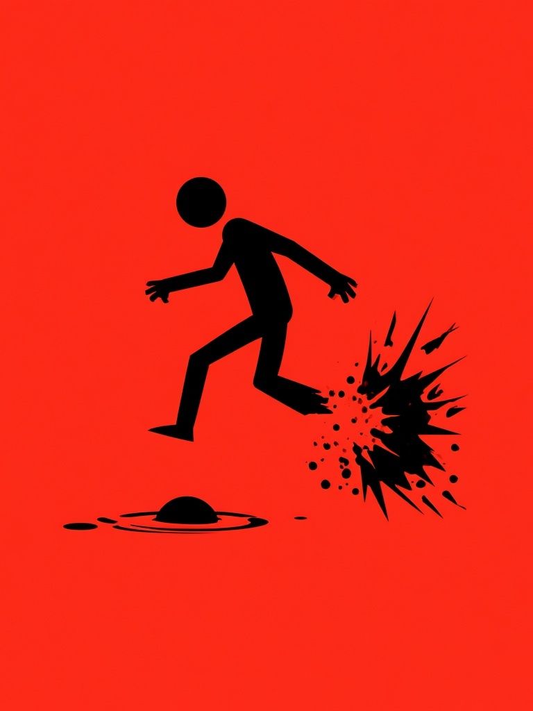 Stick Figure Explosion Typography Print. poster — illustration art