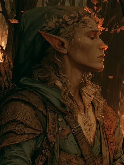 Elven Archer Portrait Print.