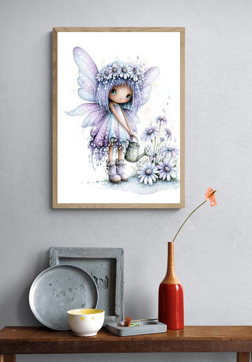 Fairy Girl Watercolor Print. — room view 3