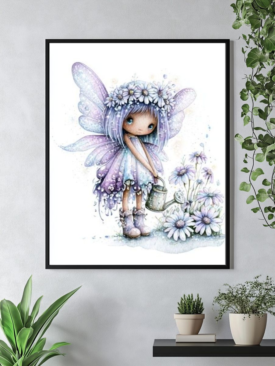 Fairy Girl Watercolor Print. — room view 4