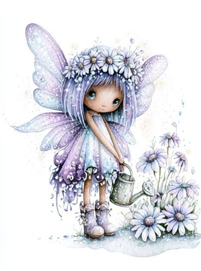Fairy Girl Watercolor Print.