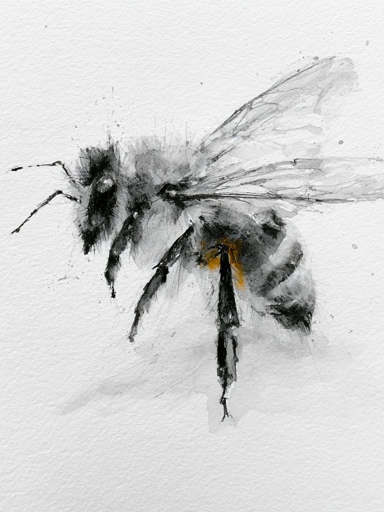 Watercolor Bee Illustration Poster. poster — illustration art