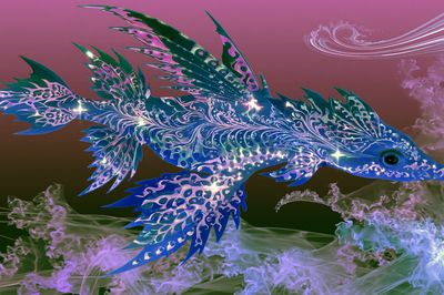 Fantasy Fish Digital Art Poster.