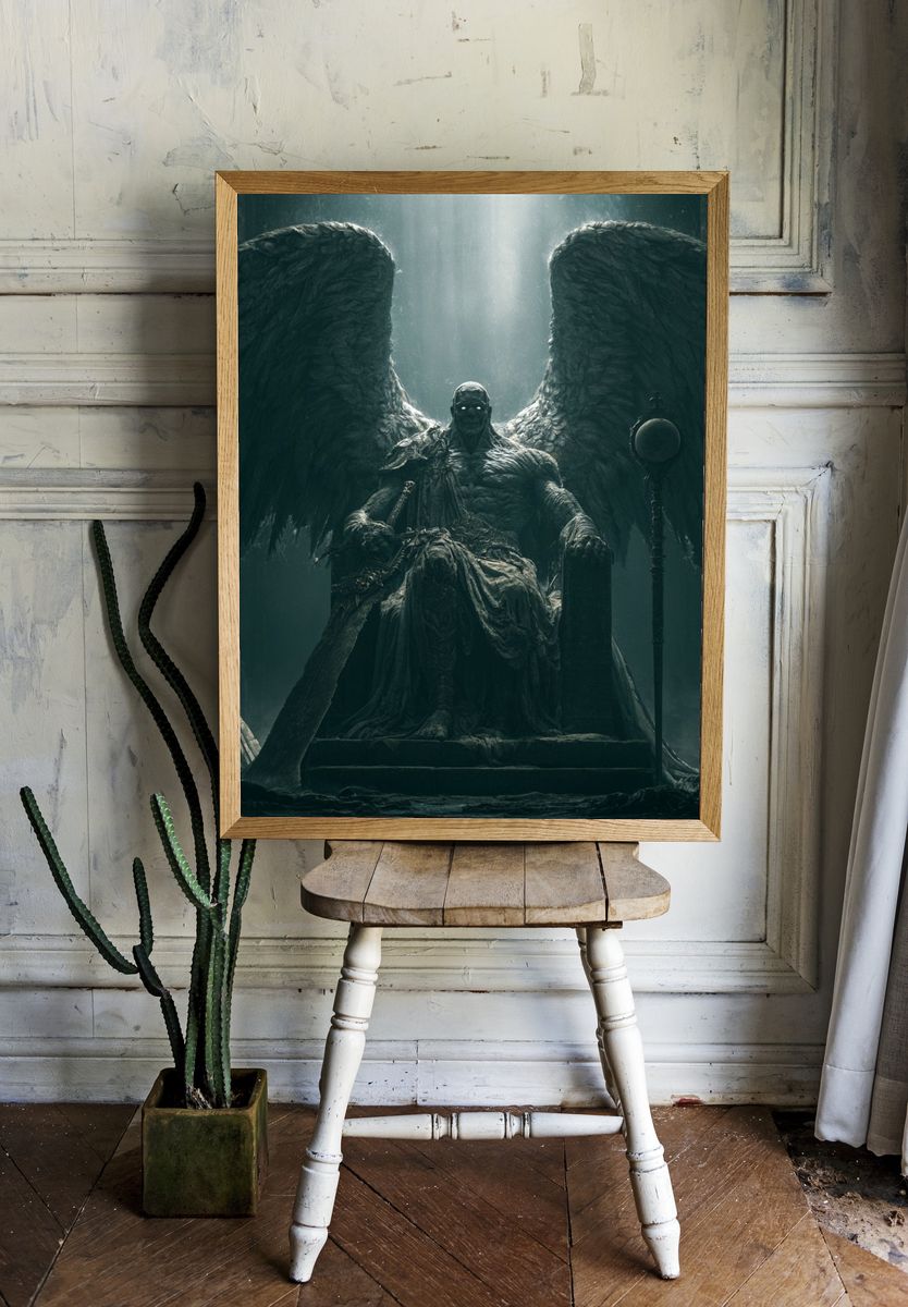Dark Angel Throne Illustration Poster. — room view 1
