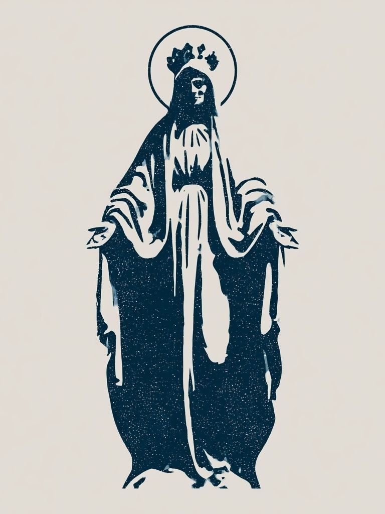 Haloed Figure Minimalist Poster. poster — illustration art