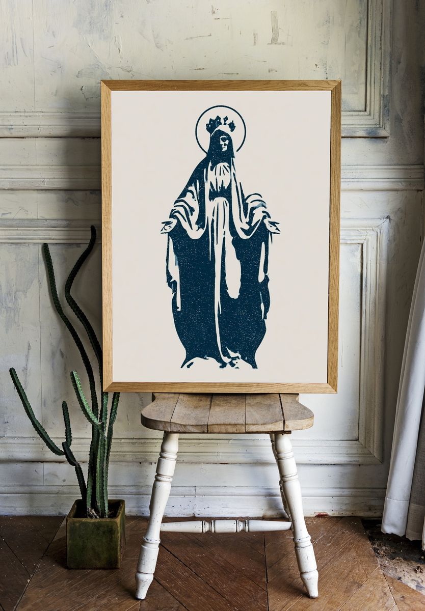 Haloed Figure Minimalist Poster. — room view 1