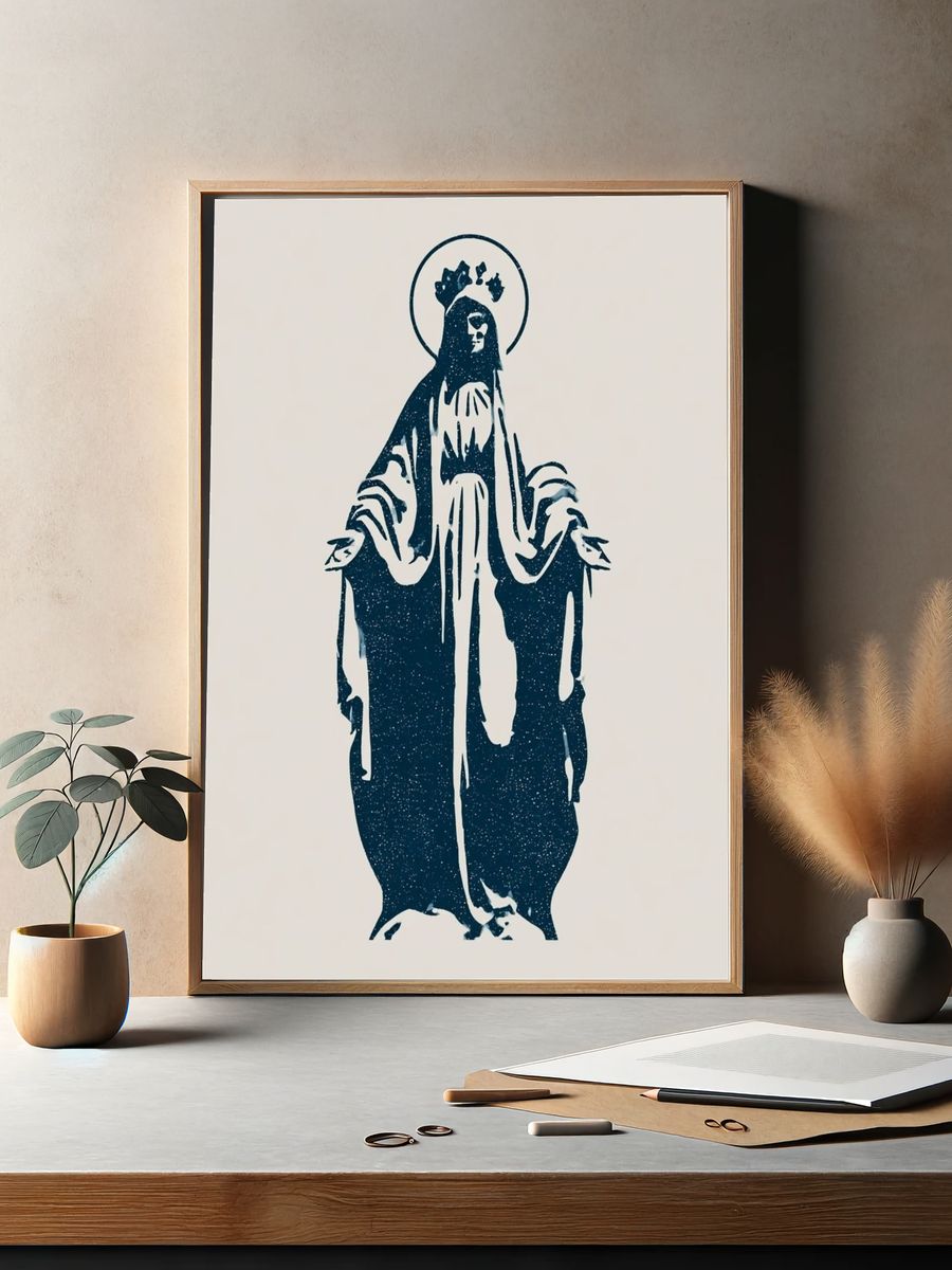 Haloed Figure Minimalist Poster. — room view 2
