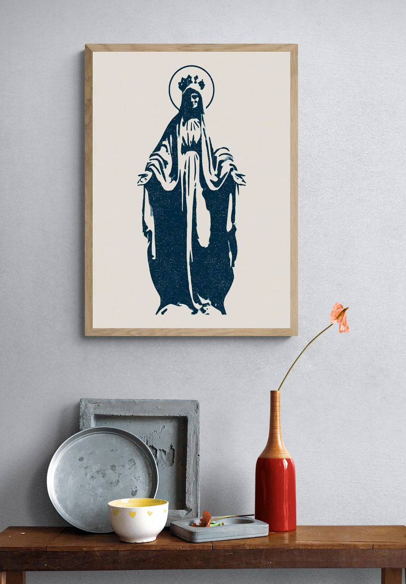 Haloed Figure Minimalist Poster. — room view 3