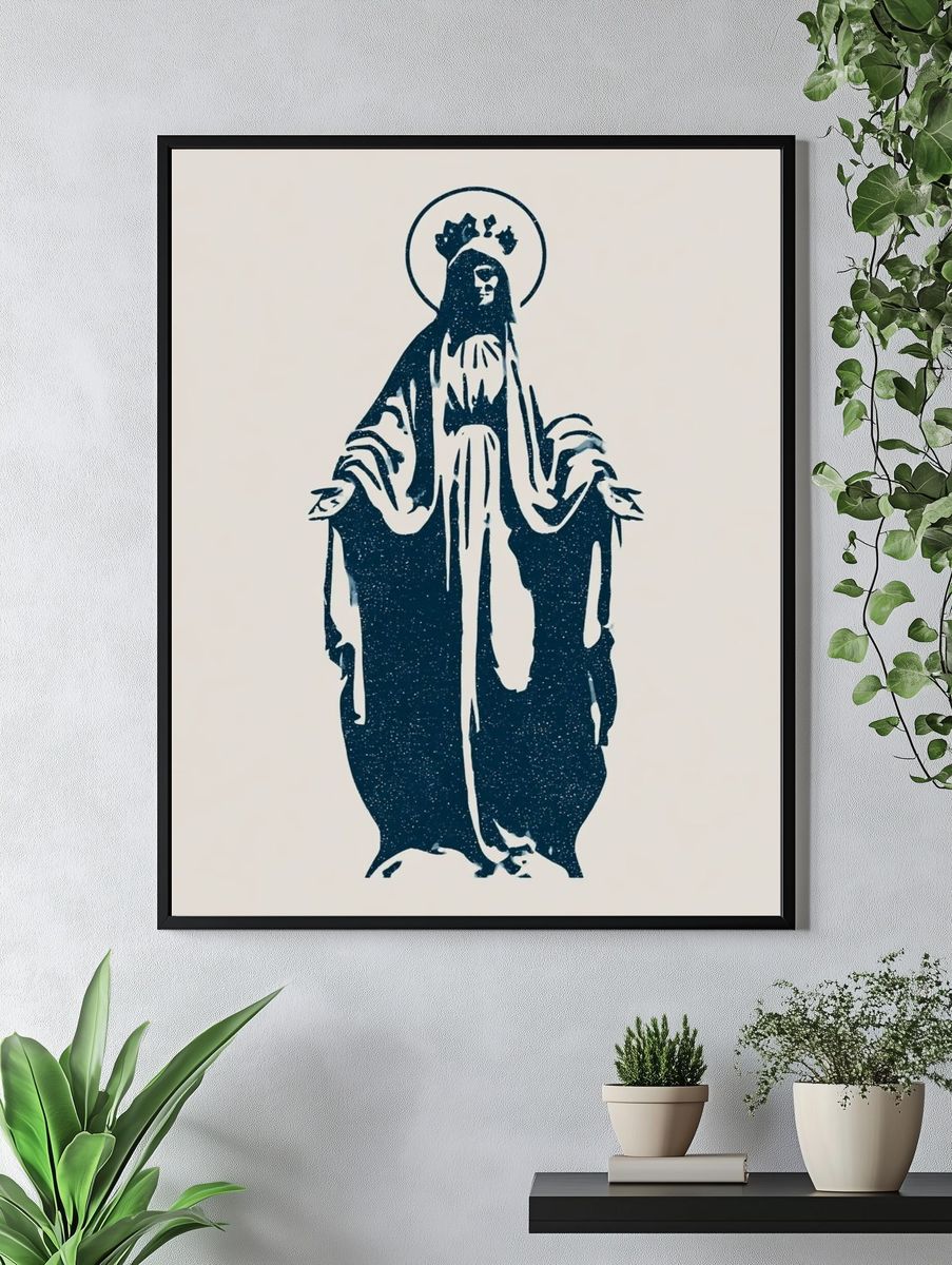 Haloed Figure Minimalist Poster. — room view 4
