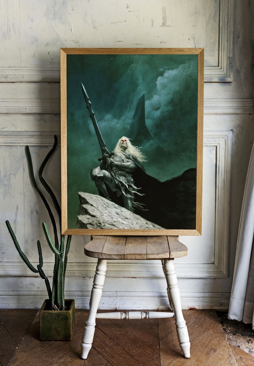 Dark Fantasy Warrior Poster. room preview