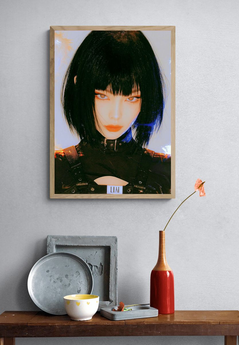Cyberpunk Portrait — Digital Art Print. — room view 3