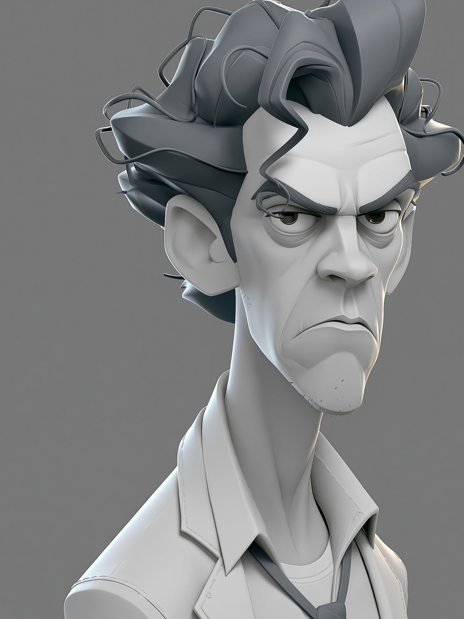 Angry Stylized Character Portrait Print. poster detail