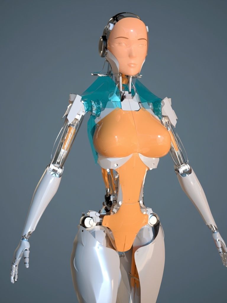 Futuristic Android Figure Poster. poster — illustration art