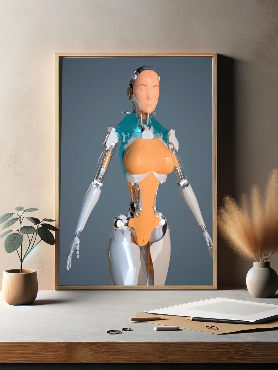Futuristic Android Figure Poster. — room view 2