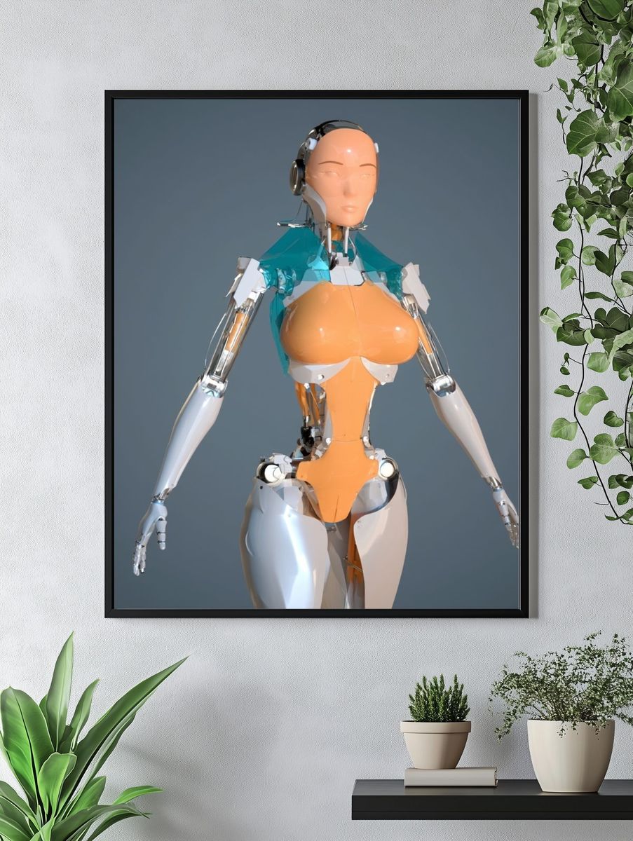 Futuristic Android Figure Poster. — room view 4