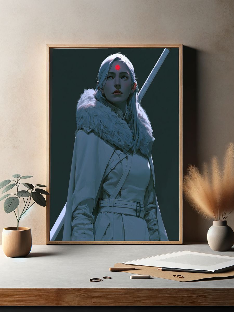 Mystic Warrior Portrait Print. — room view 2