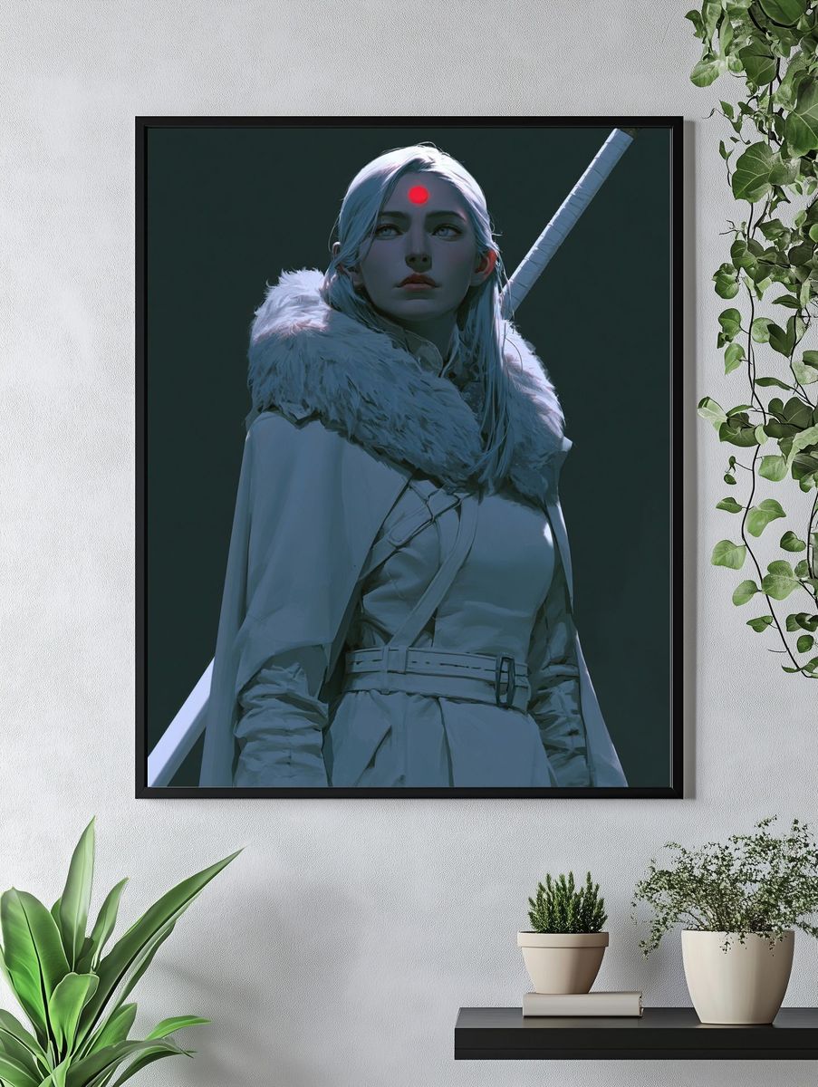 Mystic Warrior Portrait Print. — room view 4