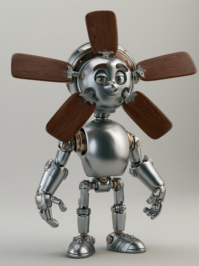 Friendly Robot Fan Illustration Poster. poster detail