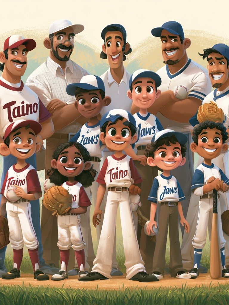 Youth Baseball Team Illustration Poster. poster detail