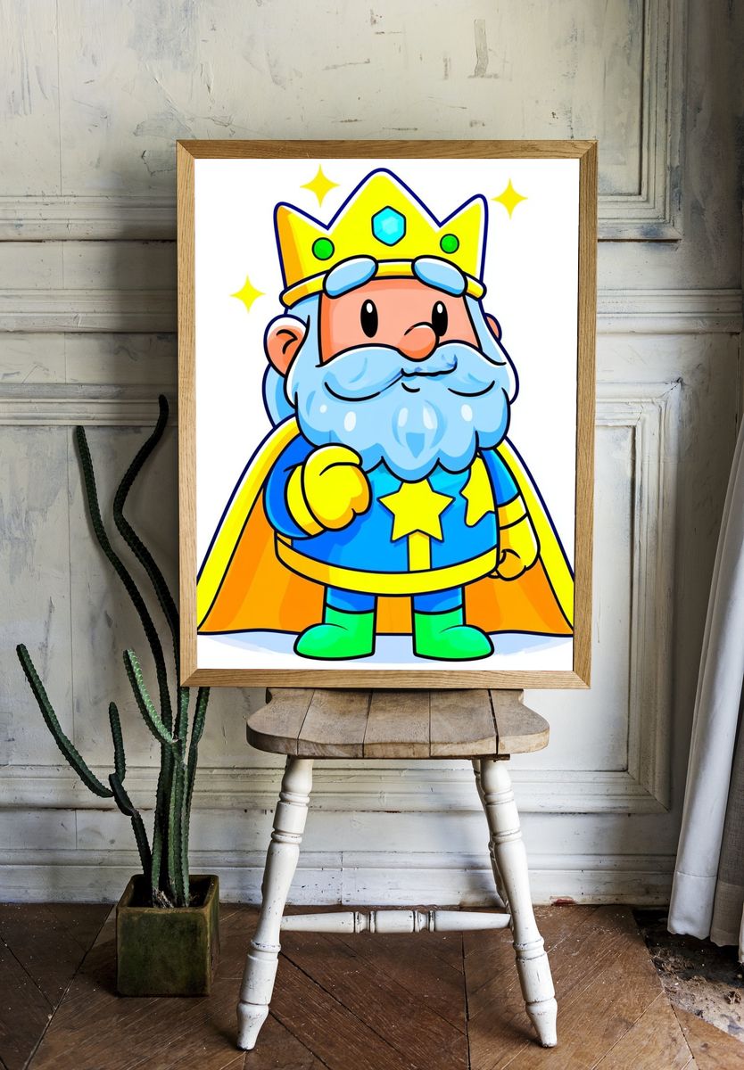 Cute King Cartoon Poster. — room view 1