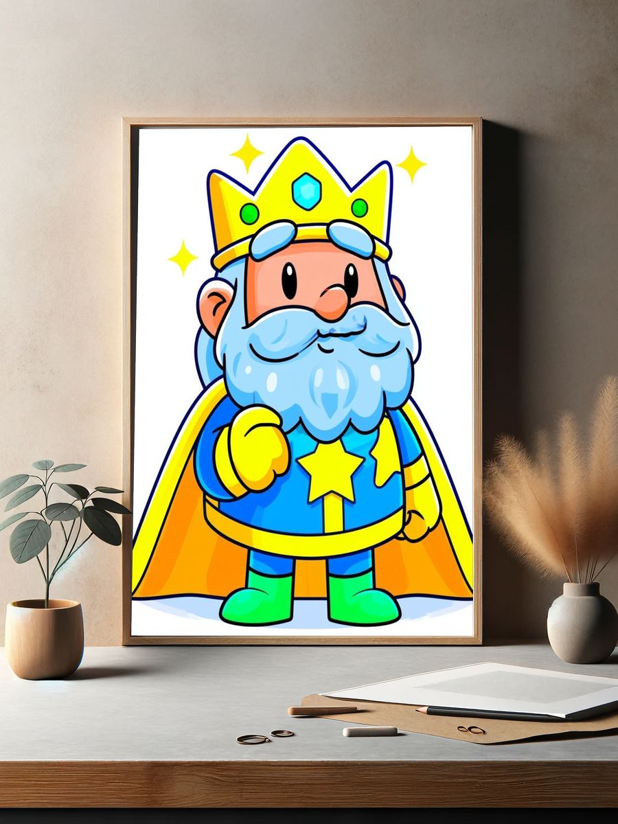 Cute King Cartoon Poster. — room view 2