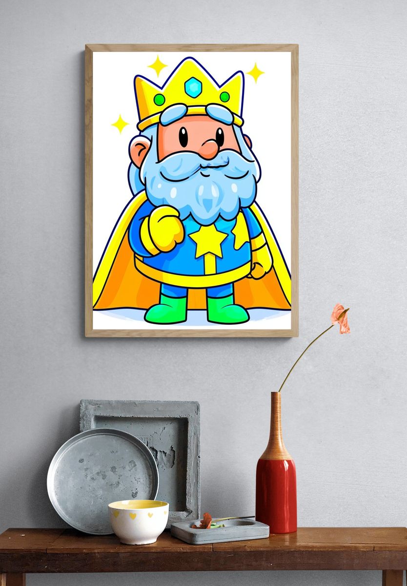 Cute King Cartoon Poster. — room view 3