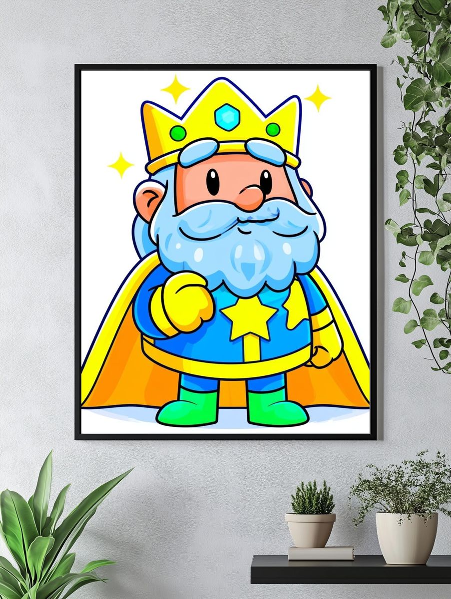 Cute King Cartoon Poster. — room view 4