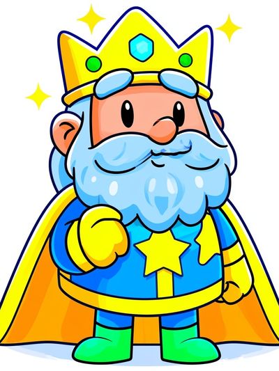Cute King Cartoon Poster.