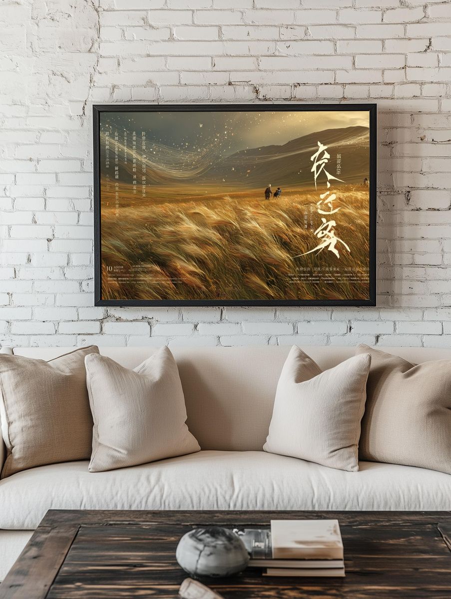 Golden Grassland Calligraphy Poster. — room view 1