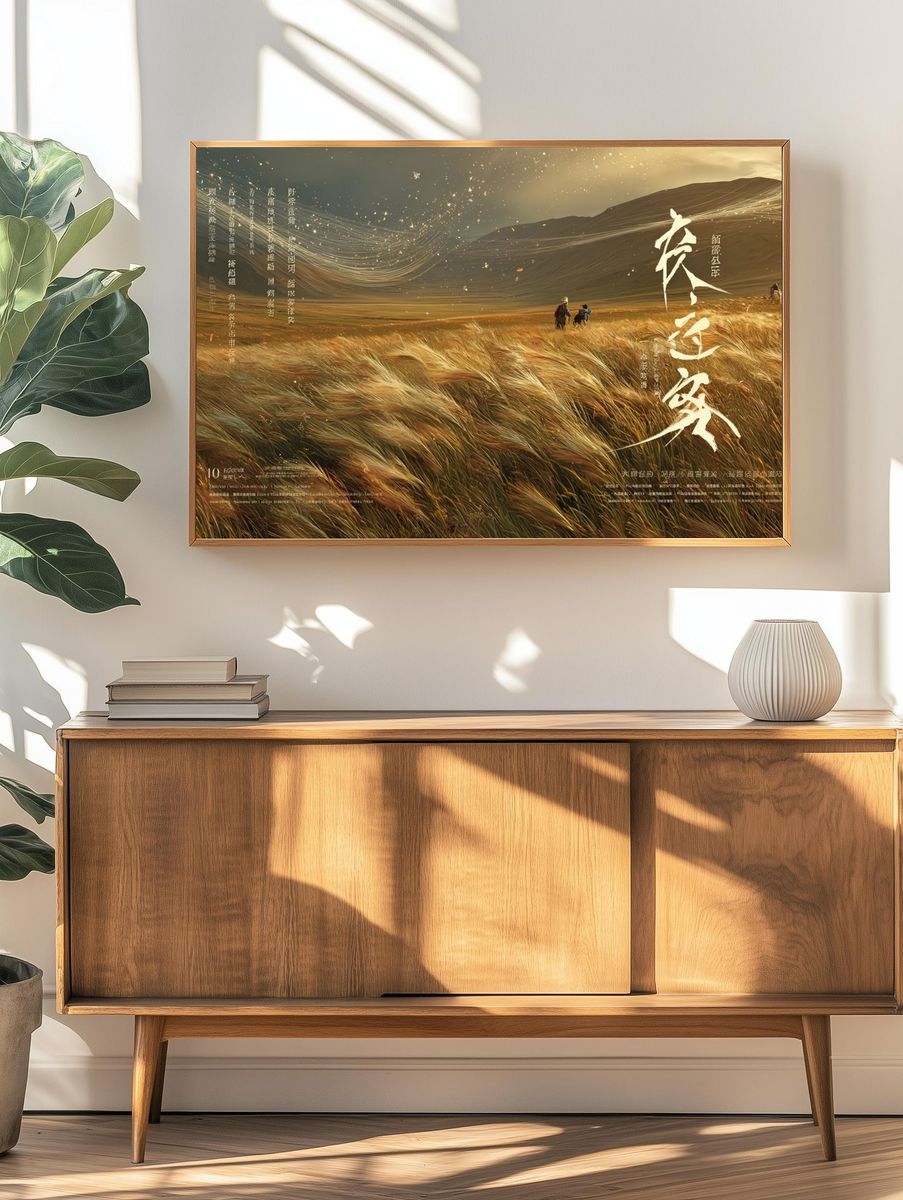 Golden Grassland Calligraphy Poster. — room view 3