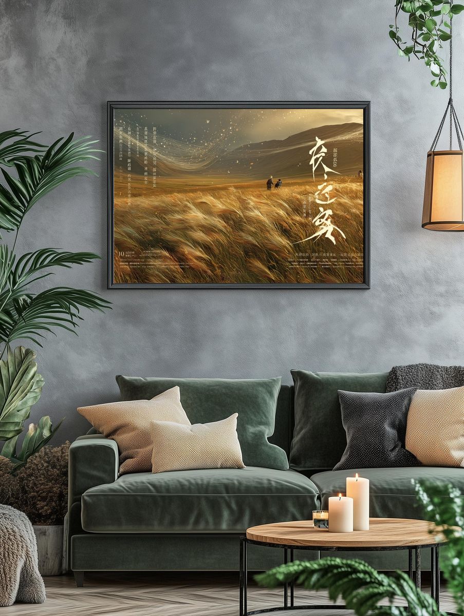 Golden Grassland Calligraphy Poster. — room view 4