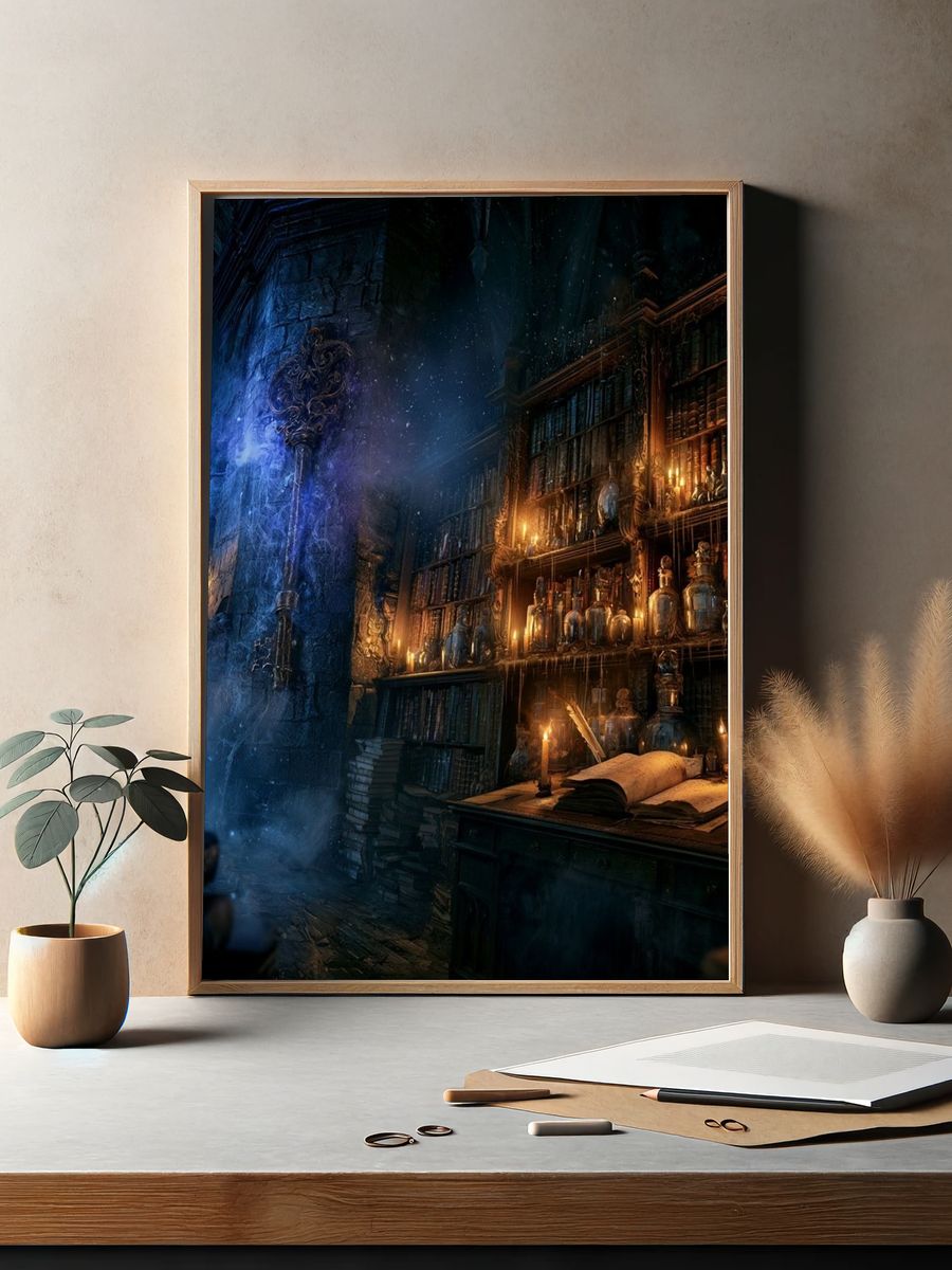 Enchanted Library — Fantasy Print. — room view 2