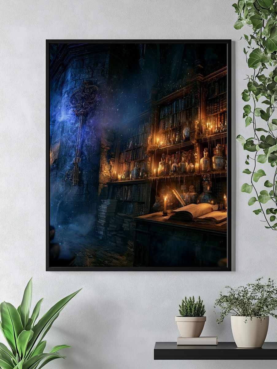 Enchanted Library — Fantasy Print. — room view 4