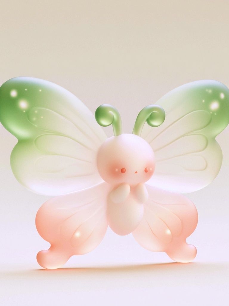 Pastel Butterfly Illustration Poster. poster detail