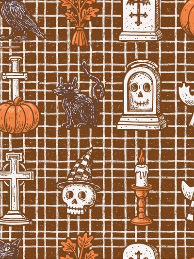 Halloween Pattern Illustration Poster. poster