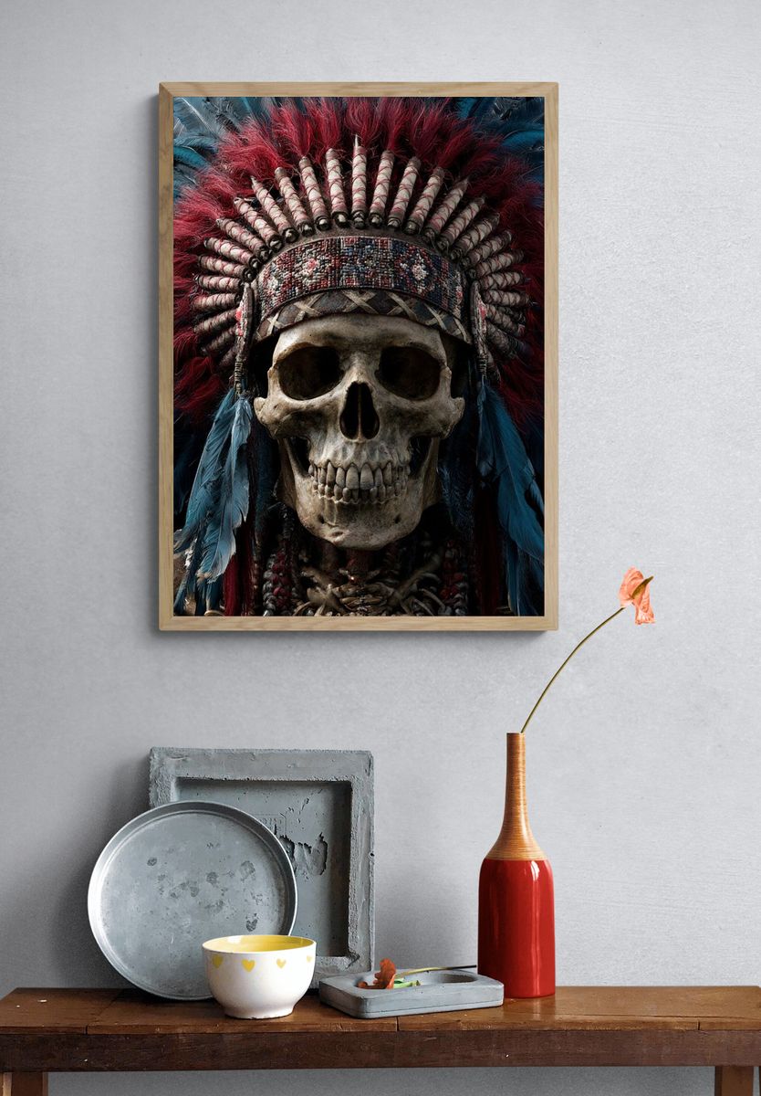 Skull Headdress Illustration Poster. — room view 3