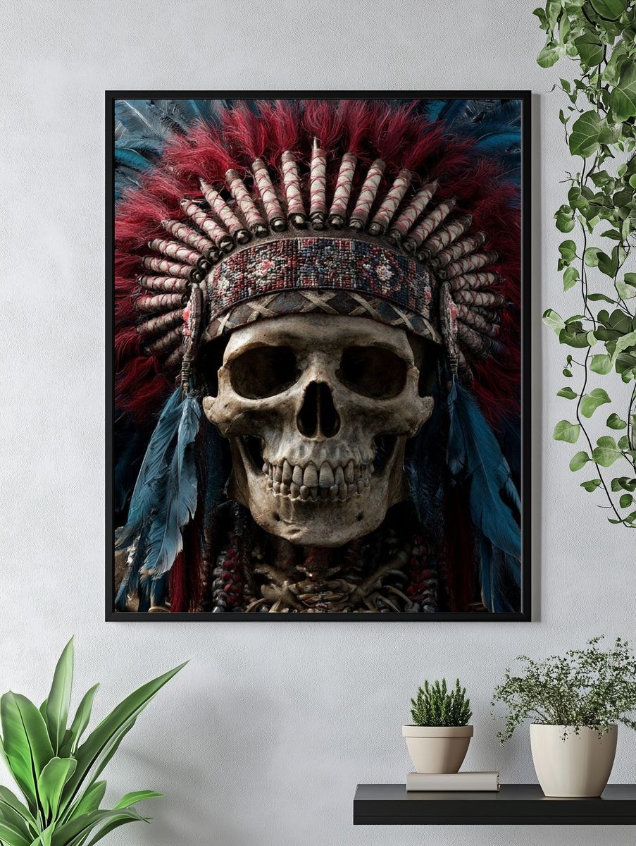 Skull Headdress Illustration Poster. — room view 4