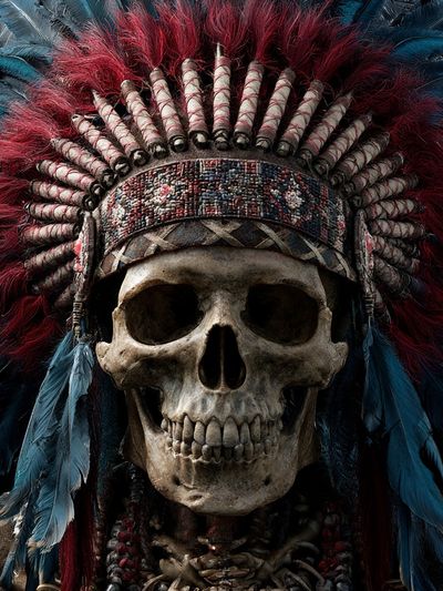 Skull Headdress Illustration Poster. poster